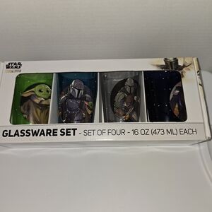 Star Wars Mandalorian Glassware Set Of 4 - Multicolor